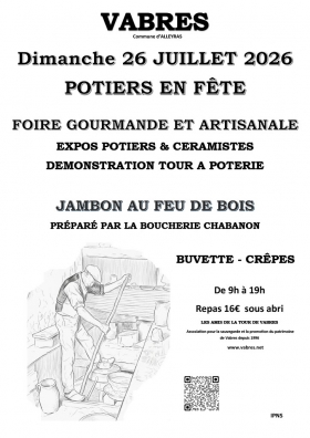 Fête de la poterie : Dimanche 26 Juillet 2026 ! +Cuisson primitive le 15/07/2026 - VABRES
