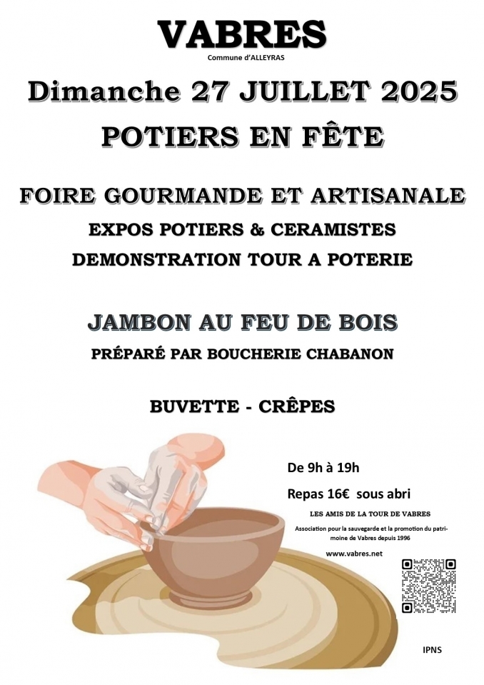 Fête de la poterie le 27 Juillet 2025 ! Venez nombreux !! - VABRES